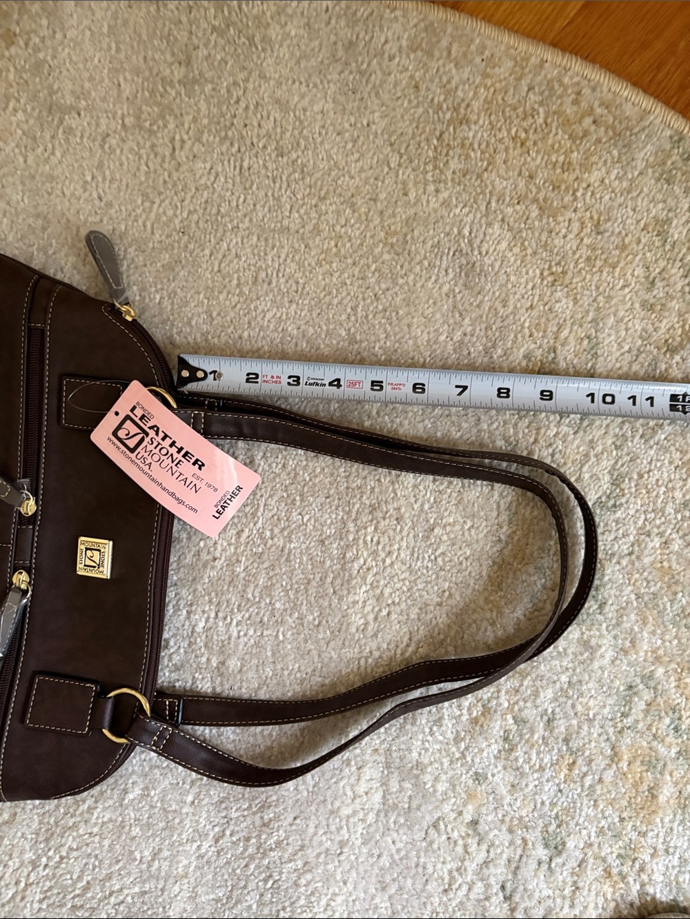 NWT brown Stone Mountain leather handbag - Picture 3 of 13